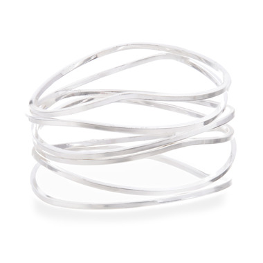 Modern Sculpted Bangle Set on a white background