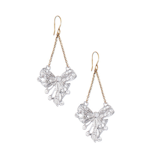 Deco Bow Earrings on a white background